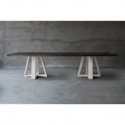 Organic Restoration Concrete Top Dining Table - Double X Base