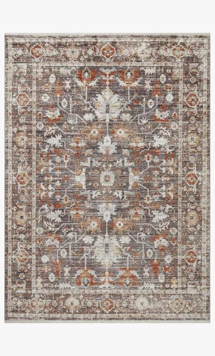 Loloi Rugs Bonney Rugs By Loloi - BNY-07 - Charcoal/Spice