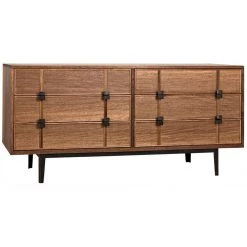Noir Furniture Buffets Noir Bourgeois Sideboard W/ Metal Base, Dark Walnut