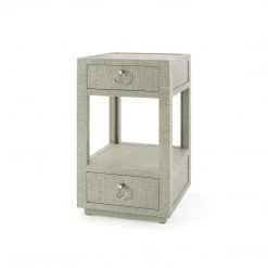 Bungalow 5 - Camilla 2-Drawer Side Table In Moss Gray Tweed