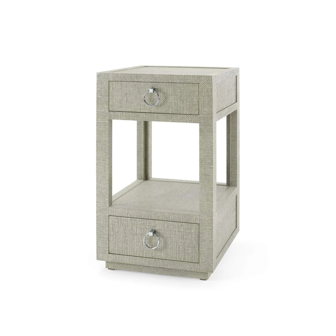 Bungalow 5 - Camilla 2-Drawer Side Table In Moss Gray Tweed