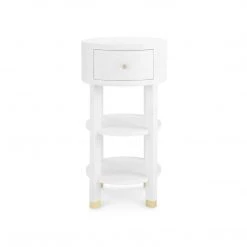 Bungalow 5 - Claudette 1-Drawer Round Side Table In White