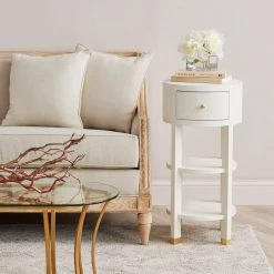 Bungalow 5 - Claudette 1-Drawer Round Side Table In White