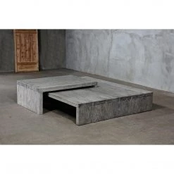 Organic Restoration Reclaimed Elm Tiered Dovetail Coffee Table