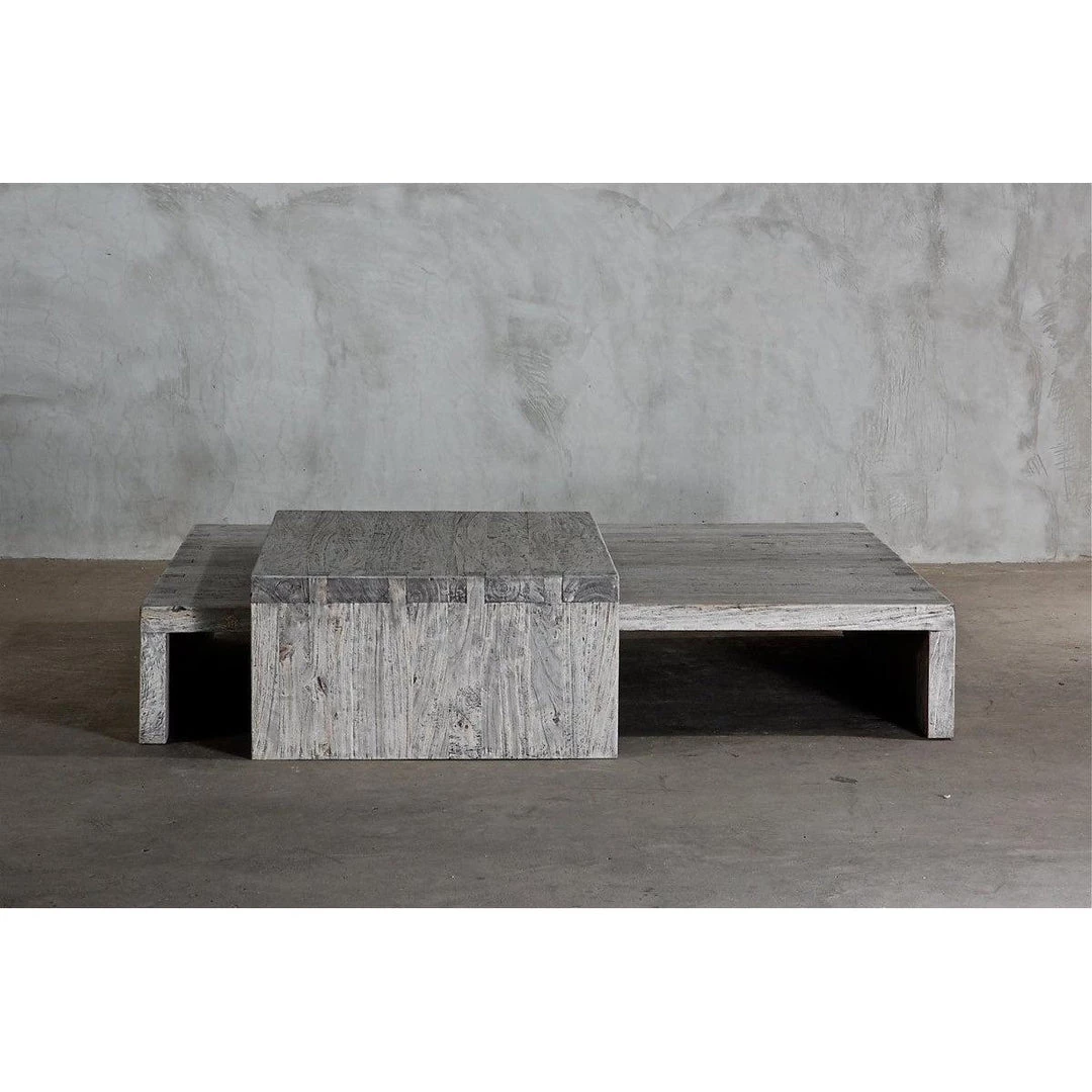 Organic Restoration Reclaimed Elm Tiered Dovetail Coffee Table