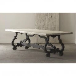 Organic Restoration Reclaimed Elm Baroque Dining Table