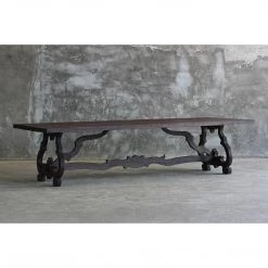 Organic Restoration Reclaimed Elm Baroque Long Dining Table