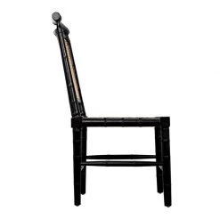 Noir Furniture Dining Chairs Noir Colonial Bamboo Side Chair, Hand Rubbed Black