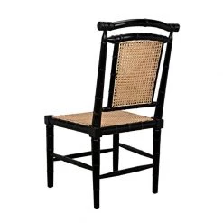 Noir Furniture Dining Chairs Noir Colonial Bamboo Side Chair, Hand Rubbed Black