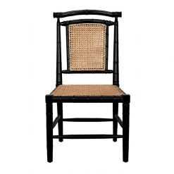 Noir Furniture Dining Chairs Noir Colonial Bamboo Side Chair, Hand Rubbed Black