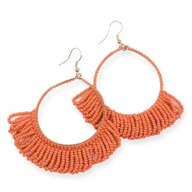 Ink + Alloy Jewelry Fringe Hoop Seed Bead Earrings - 3.5