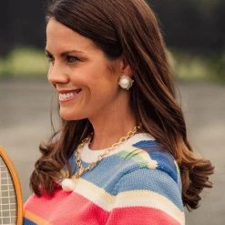 Susan Shaw Jewelry Susan Shaw Genuine Cotton Pearl Cab Earrings