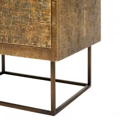 Bungalow 5 - Cubic 2-Drawer Side Table, Antique Brass