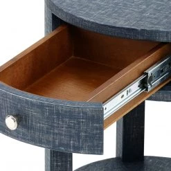 Bungalow 5 - Dakota 1-Drawer Round Side Table In Navy Blue