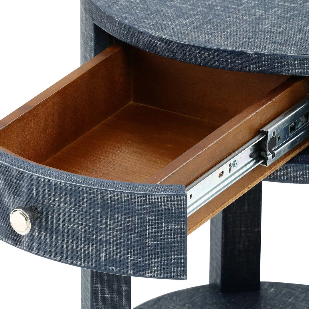 Bungalow 5 - Dakota 1-Drawer Round Side Table In Navy Blue