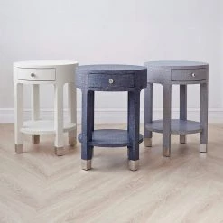 Bungalow 5 - Dakota 1-Drawer Round Side Table In Navy Blue
