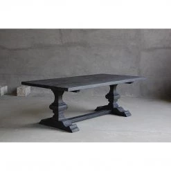 Organic Restoration Reclaimed Elm Dining Table 84" - Pedestal Leg & Center Beam