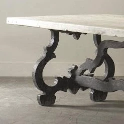 Organic Restoration Reclaimed Elm Baroque Dining Table