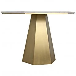 Noir Furniture Demetria Table, Metal And Quartz