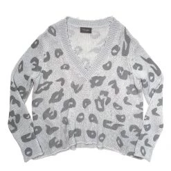 Wooden Ships Distressed Leopard Printed V