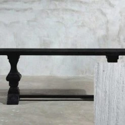 Organic Restoration Reclaimed Elm Console – With Rail Leg