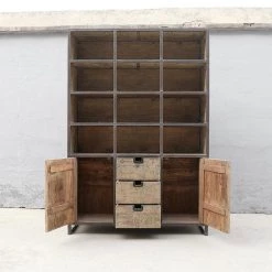 Organic Restoration Metal And Wood Cabinet