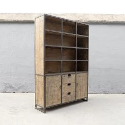 Organic Restoration Metal And Wood Cabinet