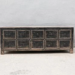 Organic Restoration Black And Worn Pine Cabinet