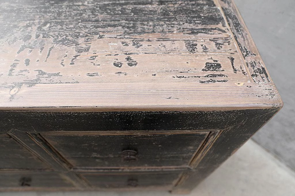 Organic Restoration Black And Worn Pine Cabinet