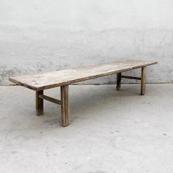 Organic Restoration Antique, Natural Walnut Bench