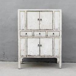 Organic Restoration Lacquered White Cabinet