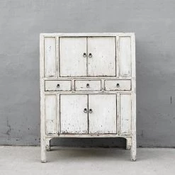 Organic Restoration Lacquered White Cabinet