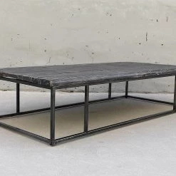 Organic Restoration Elm Tabletop On A Metal Base Furniture