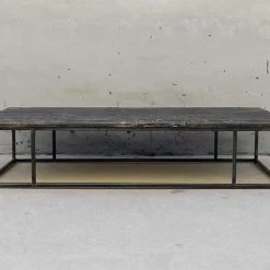 Organic Restoration Elm Tabletop On A Metal Base Furniture