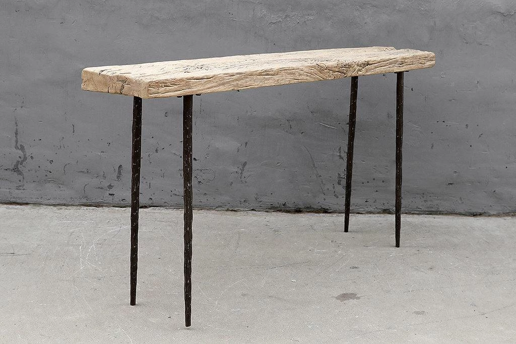 Organic Restoration Hammered Leg Console