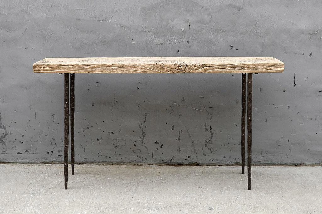 Organic Restoration Hammered Leg Console