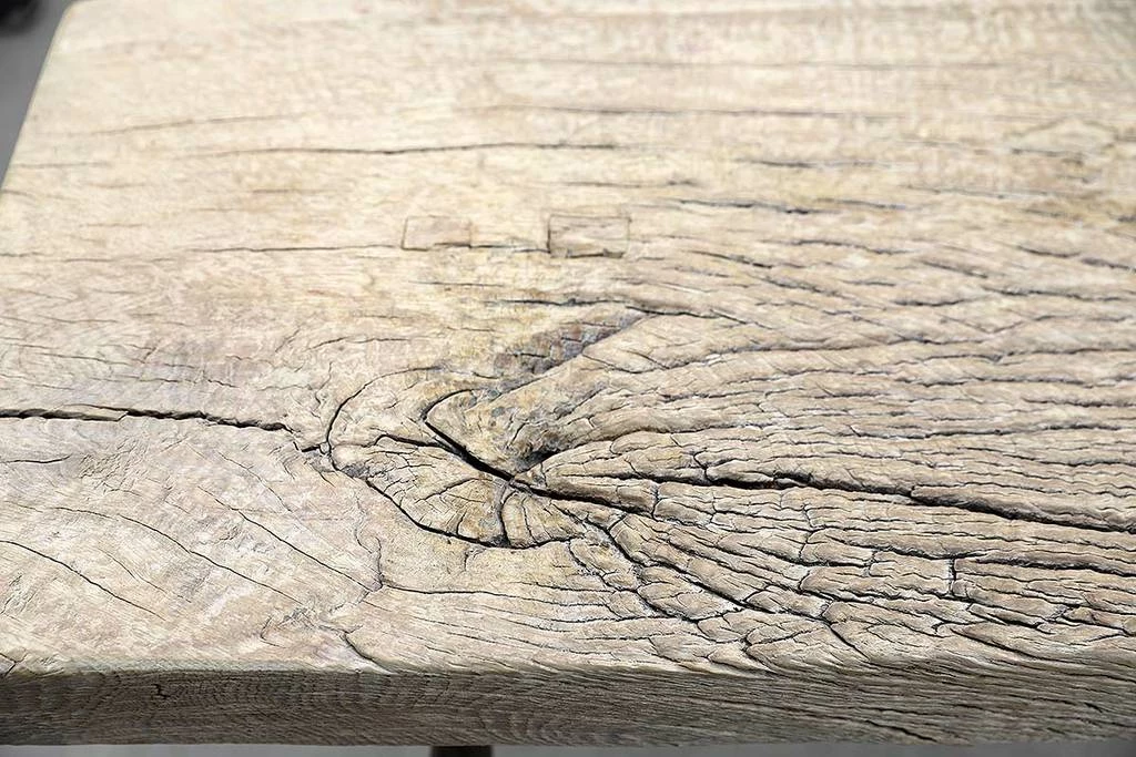 Organic Restoration Hammered Leg Console