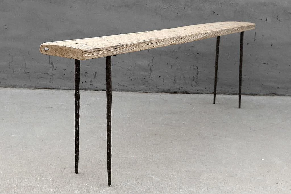 Organic Restoration Hammered Leg Console