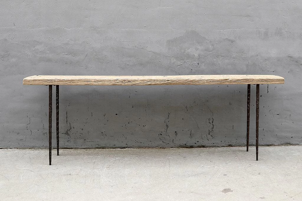 Organic Restoration Hammered Leg Console