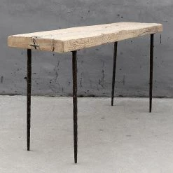 Organic Restoration Hammered Leg Console