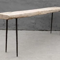 Organic Restoration Hammered Leg Console