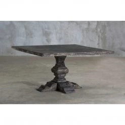 Organic Restoration Reclaimed Elm Square Dining Table - Pedestal Leg