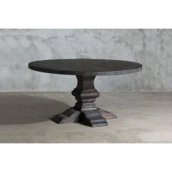 Organic Restoration Reclaimed Elm Round Dining Table - Pedestal Base