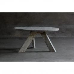 Organic Restoration Reclaimed Elm Round Dining Table - V Base