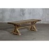 Organic Restoration Salvaged Wood Trestle Bench Dining Chairs