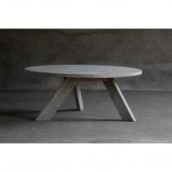 Organic Restoration Reclaimed Elm Round Dining Table - V Base