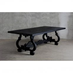 Organic Restoration Reclaimed Elm Baroque Dining Table