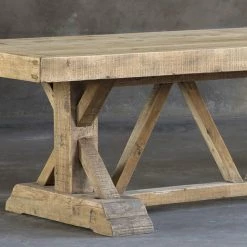 Organic Restoration Salvaged Wood Trestle Dining Table - Large