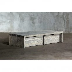 Organic Restoration Reclaimed Elm Dovetail Cocktail With Drawers