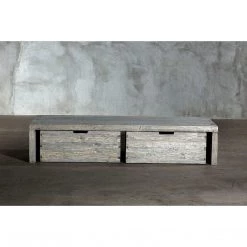 Organic Restoration Reclaimed Elm Dovetail Cocktail With Drawers